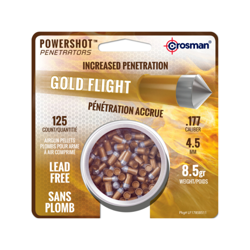 Crosman .177 Caliber Gold Flight Penetrator Pellets Crosman .177 Caliber Gold Flight Penetrator Pellets