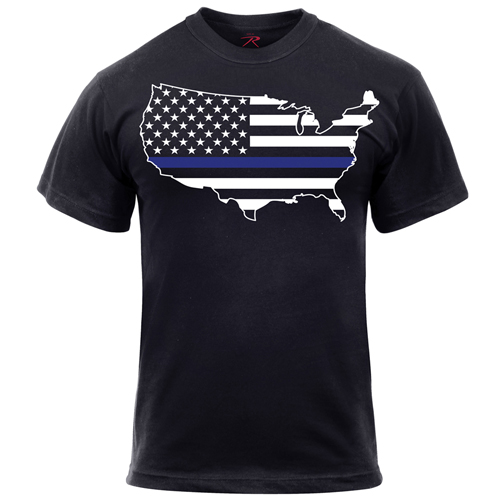 Thin Blue Line America Map T-Shirt Thin Blue Line America Map T-Shirt
