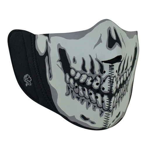 Zan Headgear Gray Skull Removable Half Face Mask Zan Headgear Gray Skull Removable Half Face Mask