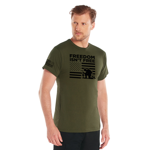 Ultra Force Freedom Isn't Free Polyester US Flag Print T-Shirt