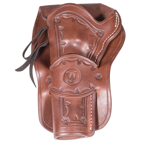 Western Justice Hand Tooled Leather Holster - 6 Inch