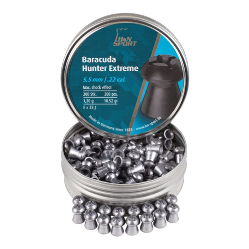 H&N Baracuda Hunter Extreme 200ct .22 Cal Hollowpoint Pellets