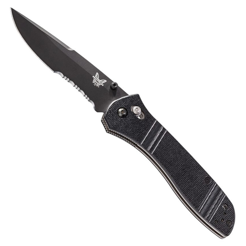 Benchmade Mchenry&Williams Black Folding Knife - Half Serrated Edge
