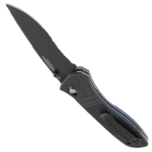 Benchmade Mchenry&Williams Black Folding Knife - Half Serrated Edge
