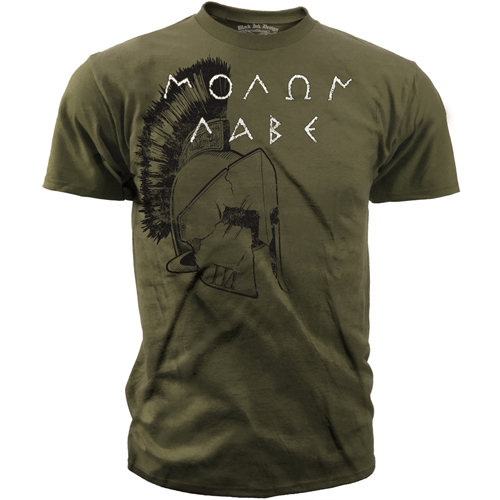 Black Ink Design Spartan Molon Labe T-Shirt