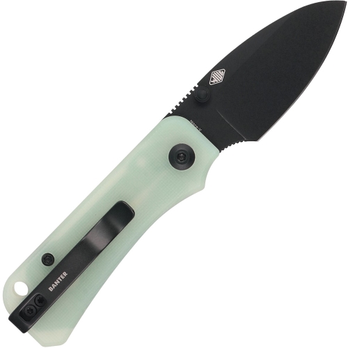 Baby Banter Folding Knife - Green Micarta Handle: Experience the elegance and functionality of this folding knife with a striking green Micarta handle.