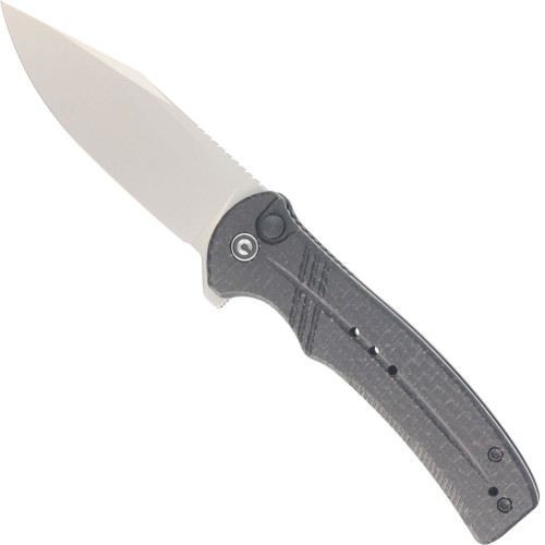 Explorer Cogent Flipper Folding Knife - Black Micarta Coarse Handle 