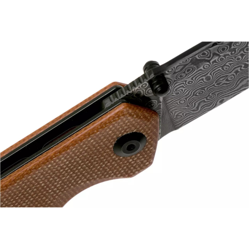 Brazen Damascus Folding Knife w/ Micarta Handle