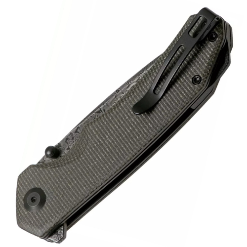 Brazen Damascus Folding Knife w/ Micarta Handle