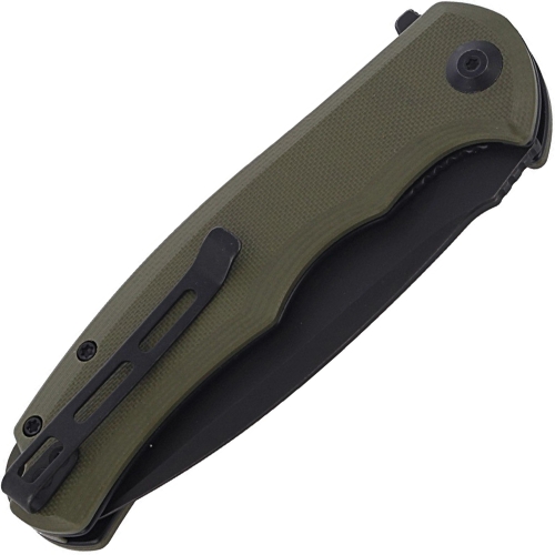 Explorer Praxis Folding Knife - OD Green G10 Handle - Black S/S Liner 