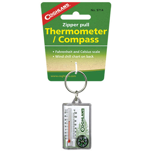 Coghlans 9714 Zipper Pull Thermometer Compass