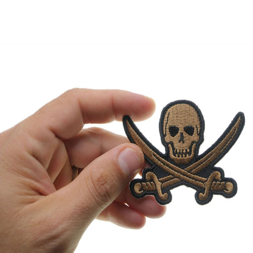 3x2.25 Inch Pirate Sword Skull Patch