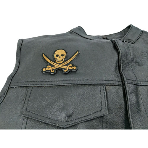 3x2.25 Inch Pirate Sword Skull Patch