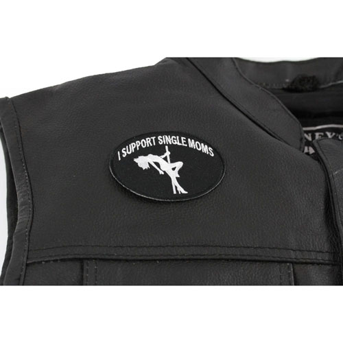 3x2.25 Inch I Support Single Moms Funny Biker Patch