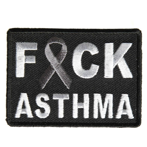 2.75x2 Inch FCK Asthma Gray Ribbon Patch