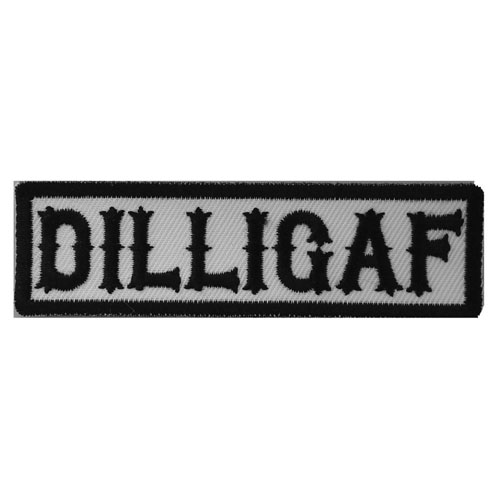 Dilligaf Patch Black On White 3.5x1 inch