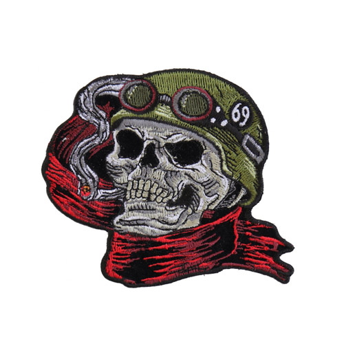 CP 4x3.5 Inch Helmet Skull Scarf Biker 69 Patch