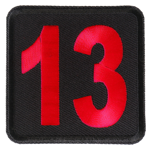 Number 13 Iron-On Square Patch