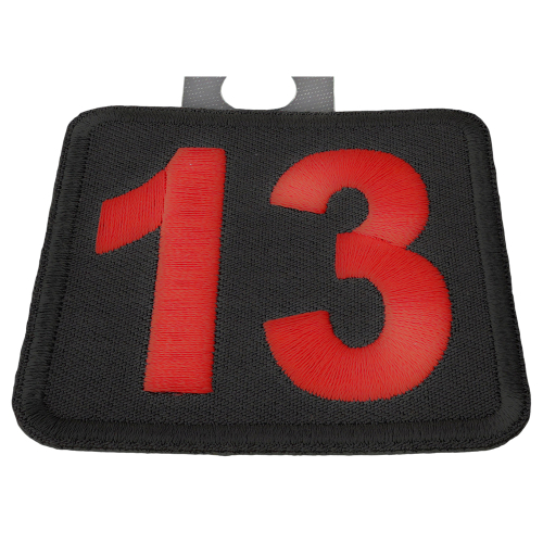 Number 13 Iron-On Square Patch