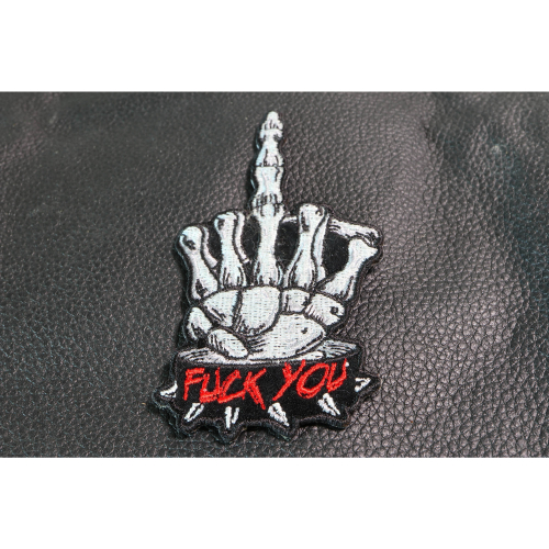 Skeleton Fuck You Middle Finger Patch 