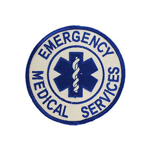 Emergency Medicle Services Logo Blue And White Patch