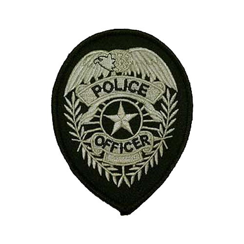 Police Shield Patch - Black/Grey