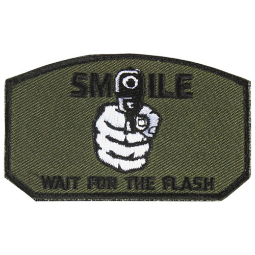 FOX OUTDOOR SMILE WAIT FOR THE FLASH PATCH - OLIVE DRAB