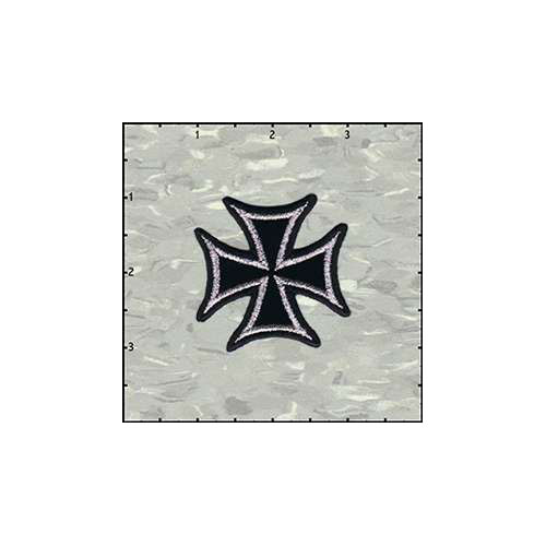 Maltese Cross Velveteen 2 Inches Black Patch