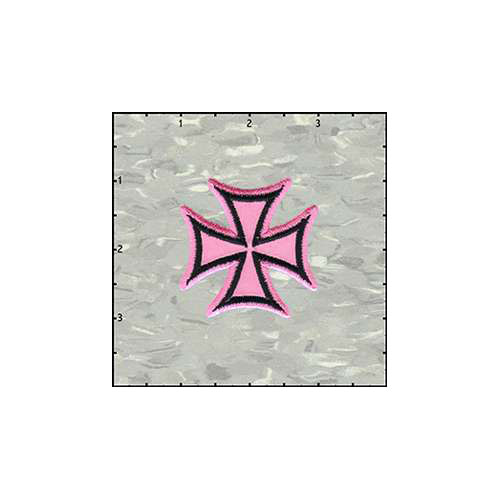 Maltese Cross Velveteen 2 Inches Pink Patch