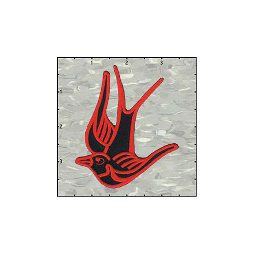 Birds Of Happiness 3 Inches Red On Black Right Patch