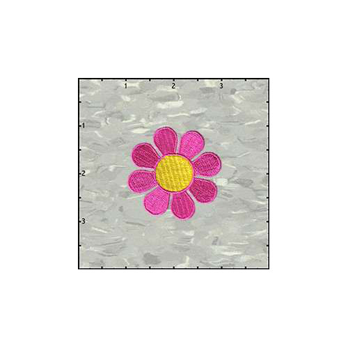 Flower Daisy 2 Inches Pink Bright And Yellow Patch