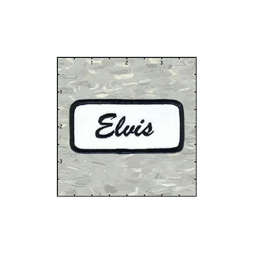 Name Tag Rectangle Elvis Black On White Patch