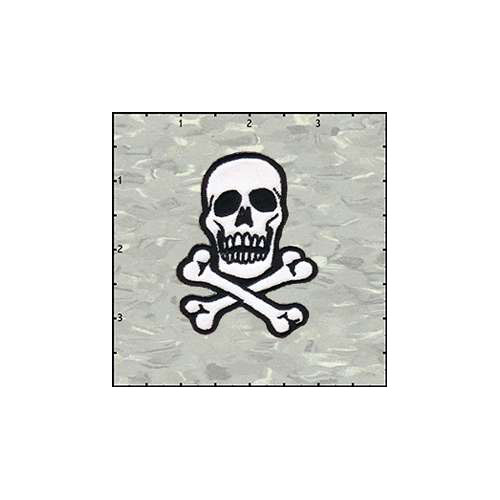 Skull Classic 2.75 Inches Black On White Patch