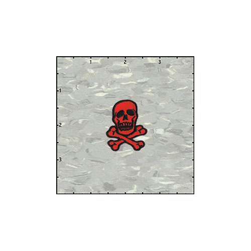 Skull Classic 1.5 Inches Black On Red Patch