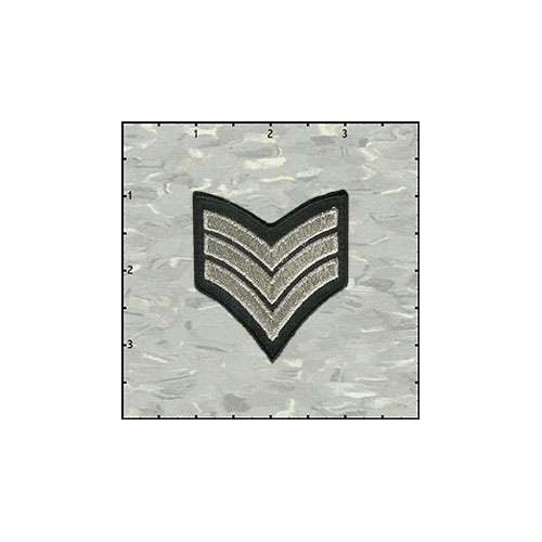 Stripes Three Silver On Black Patch