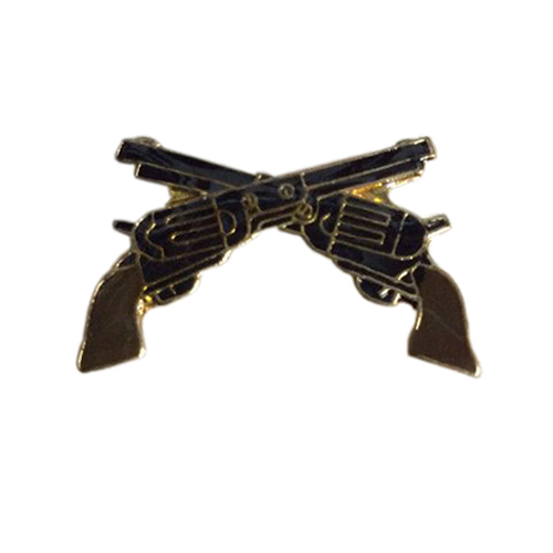 Revolver Guns Crossed Enamel Pin - 1 Inch