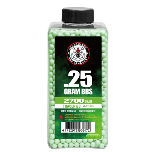 G&G 2700R Green Tracer BB - 0.25g