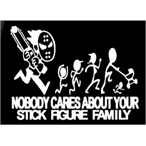 Nobody Cares About Your Stick Figure Family Sticker