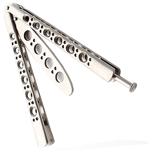 High Quality Practice Balisong Metal Butterfly Steel Trainer Knife