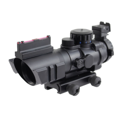 4x32 Prismatic Rifle Scope w/ Fiber Optic Sight