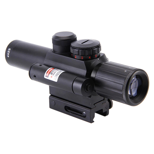 4x25 M6 Compact Hunting Scope w/ Red Laser