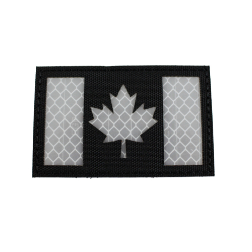 Reflective Canada Flag Embroidered Patch