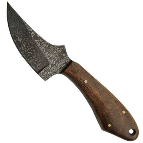 SzcoTrue Damascus Skinner Fixed Knife