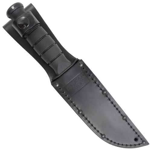 Short Black Kraton G Handle Clip Point Fixed Blade Knife