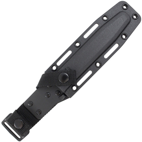 Short Black Kraton G Handle Clip Point Fixed Blade Knife