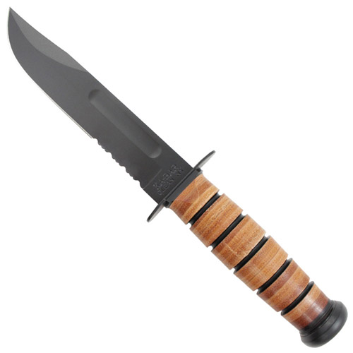 USMC Leather Handle Fixed Blade Knife