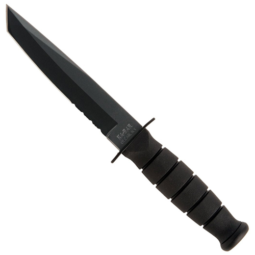 Short Tanto Blade Fixed Knife w/ Hard Plastic Sheath