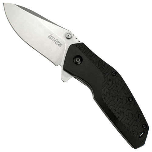 Swerve Stonewash Finish Drop-Point Blade Folding Knife