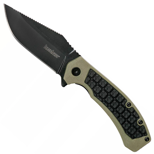 Faultline Black-Oxide Coated Plain Edge Folding Blade Knife