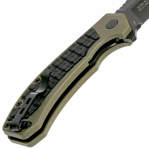 Faultline Black-Oxide Coated Plain Edge Folding Blade Knife
